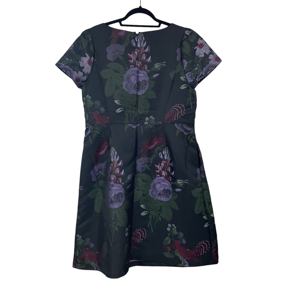 NWT - rsvp Talbots Black Floral A-Line Dress with Purple and Marion Accents - 1 - Picture 8 of 9